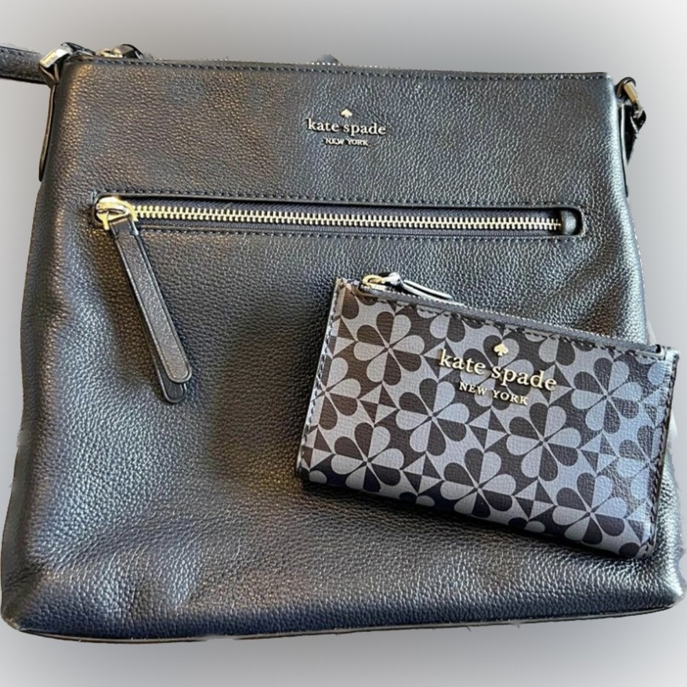 Kate spade blue crossbody with wallet